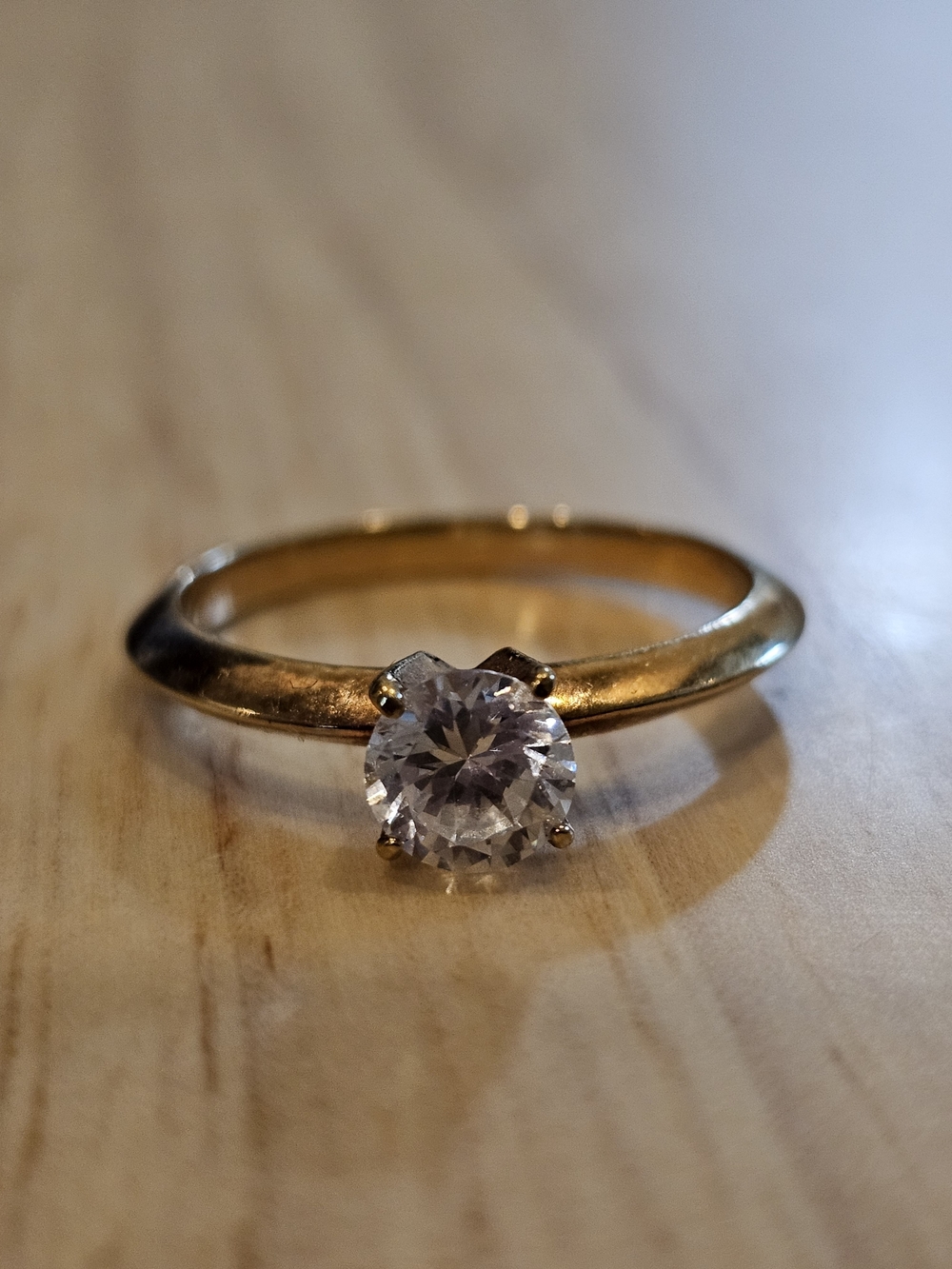 Gold-Tone Solitaire Ring
